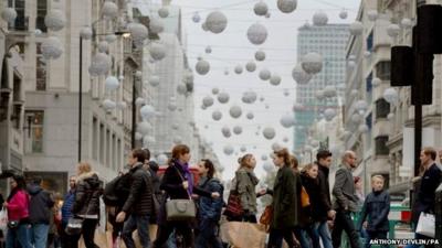 Christmas shopping on Oxford Street