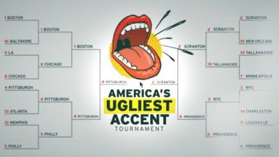 A poster showing America's ugliest accent tournament