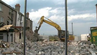 Demolition work in Rhyl