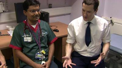 George Osborne meets medical staff