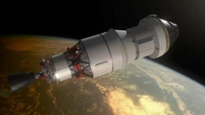 Animated image of the Orion capsule