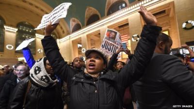 Protesters in New York