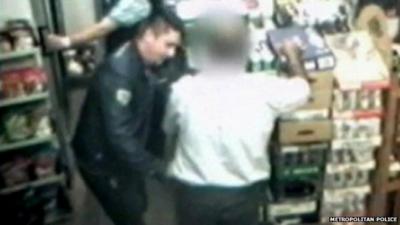 The alleged shoplifter is caught on the shop's CCTV