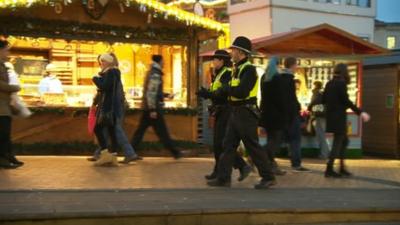 Police in the Christmas market