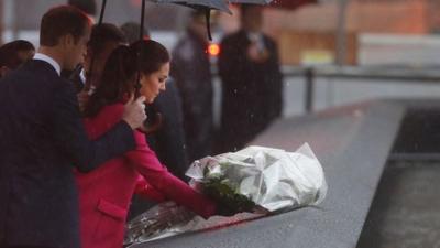 The Duke and Duchess of Cambridge lay flowers