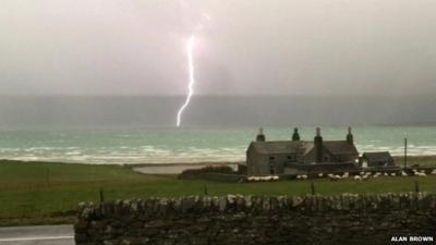 Lightening strikes in the Highlands