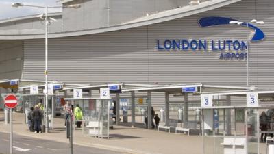 Main terminal building for London Luton Airport in Bedfordshire