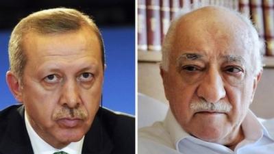 Recep Tayyip Erdogan (left) and Fethullah Gulen (right)