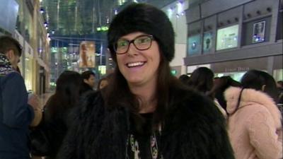 First shopper in the Boxing Day sale queue outside Birmingham Selfridges