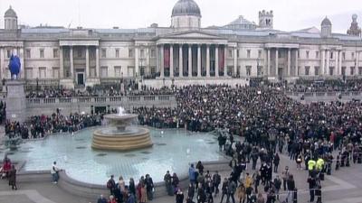 Crowds in Trafalgar Square