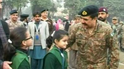 General Raheel Sharif greets students