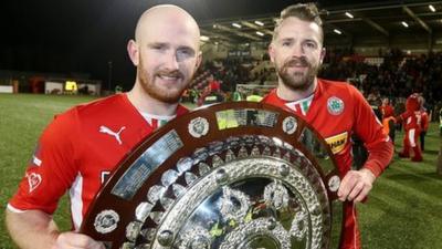 Cliftonville won the first senior trophy of the season by beating Bangor