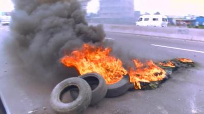 Burning tyres