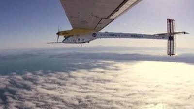 The Solar Impulse 2 in flight