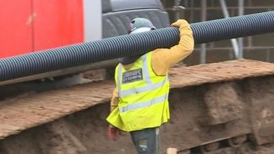 Man working on building site