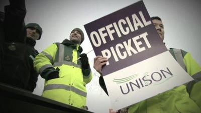 NHS staff on strike