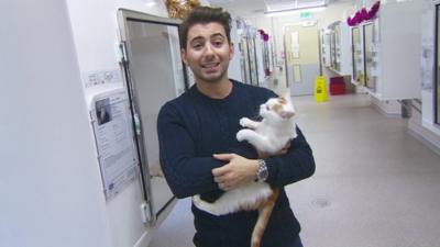 Ricky and a cat