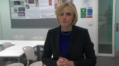 Gillian Hargreaves in a school