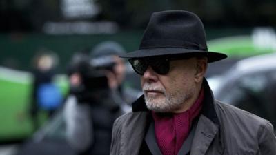 Gary Glitter arrives for his trial at Southwark Crown Court in London on 21 January 2015