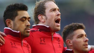 Taulupe Faletau, Alun Wyn Jones and Rhys Webb