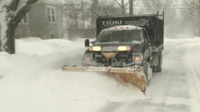 Snow plough in Massachusetts