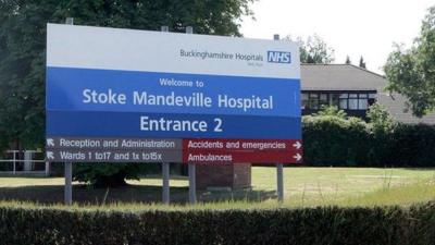 Stoke Mandeville Hospital sign