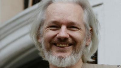 File photo dated 25/11/14 of Julian Assange on the balcony of the Ecuadorian Embassy in Knightsbridge, London, as the WikiLeaks founder has accused Sweden of using a "shameful" legal practice of indefinite detention without charge as he continues to stay inside the embassy in London