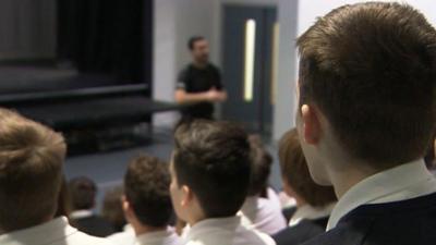 Lecture at Swansea school