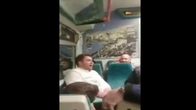 William sings for train passengers