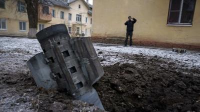 Remains of a rocket in Kramatorsk