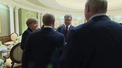 The leaders shake hands