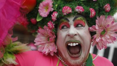 carnival goer in Brazil