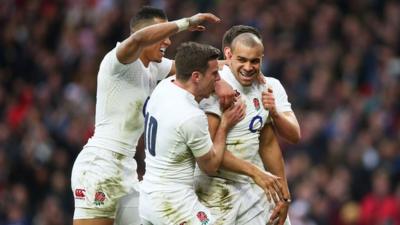 England players celebrate