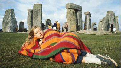 Woman at stonehenge