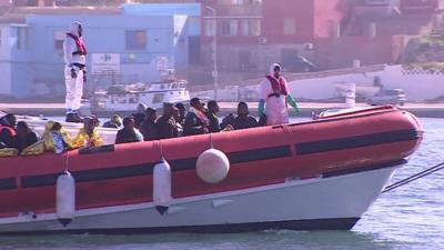 Boat carrying migrants