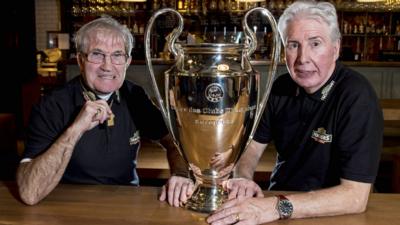 Lisbon Lions Bertie Auld and Jim Craig