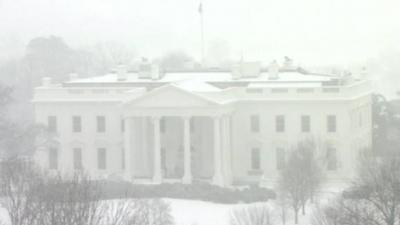 Snow covered White House