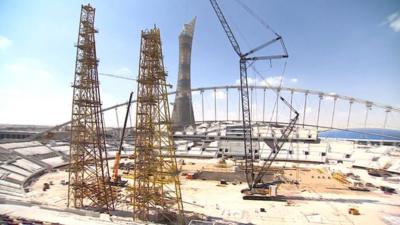 World Cup stadiums under construction in Qatar