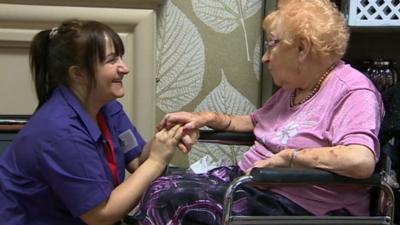 Carer and elderly client