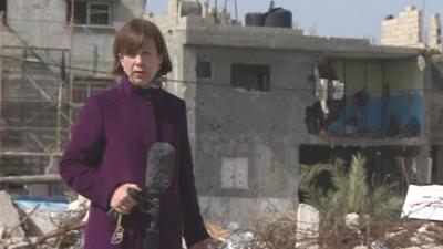 Lyse Doucet reporting from the rubble of Shejaiya, a neighbourhood of Gaza City