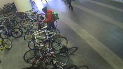 Cyclist parking at Birmingham New Street