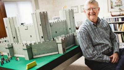 Bob Carney with Lego Rhuddlan Castle