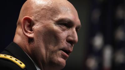 US Army Chief of Staff Gen Raymond Odierno speaks at the Pentagon in Arlington, Virginia, on 30 January 2015