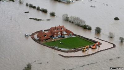 Flood defences around a house