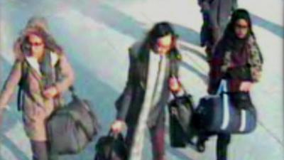 A CCTV image of the girls travelling to Syria