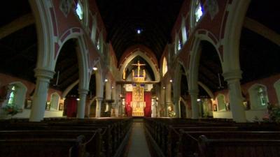 Inside a church