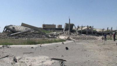 The destroyed mausoleum