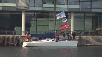 Children on yacht