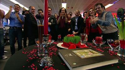 BBC Persian newsroom 'flash mob' to celebrate Iranian new year