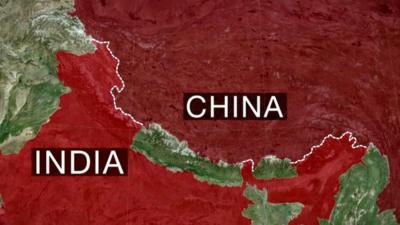 Map showing the India-China border